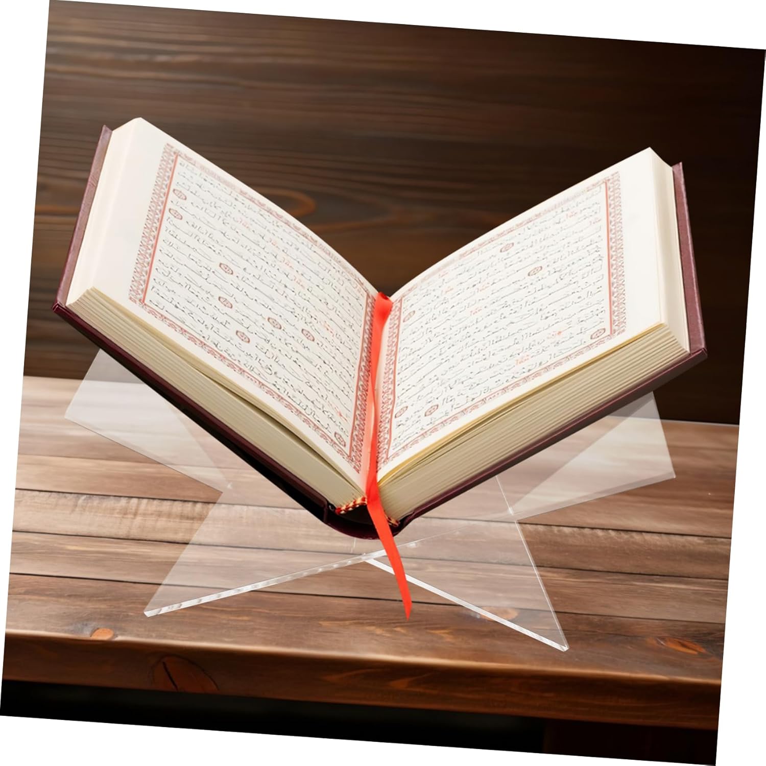 Acrylic Bookshelf Stand X-Shape Recipe Holder Kitchen Book Rack for Display Sturdy Versatile Reading Stand