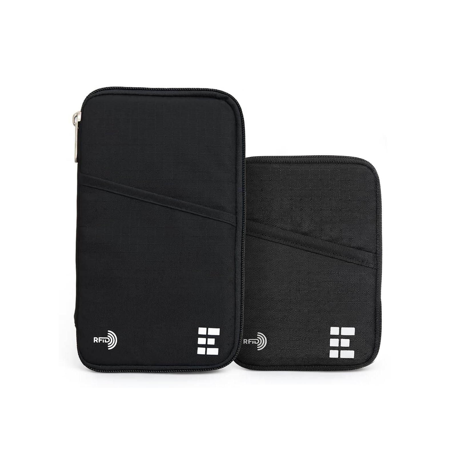 Amazon.com | Zero Grid RFID Family Passport Holder for up to 6 Passports, Large Zippered Wallet for Men & Women, Fits Cards, Cash, ID, Sim Card, AirTag; Premium & Compact Travel Document Holder - Midnight Black | Passport Wallets