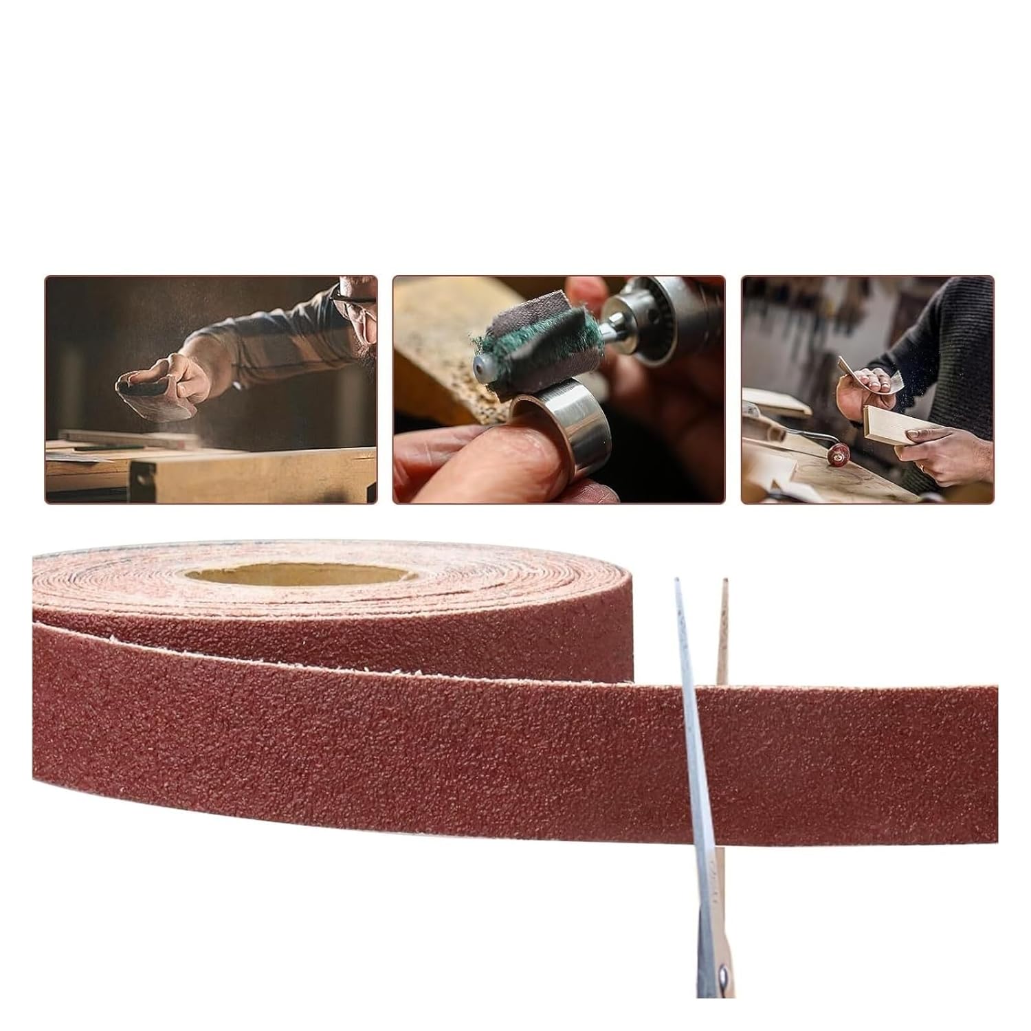 80/320 Grit Emery Cloth Roll, Foot-Sized Sandpaper for Wood Furniture Finishing, Sanding and Automotive Polishing(80 Grit)