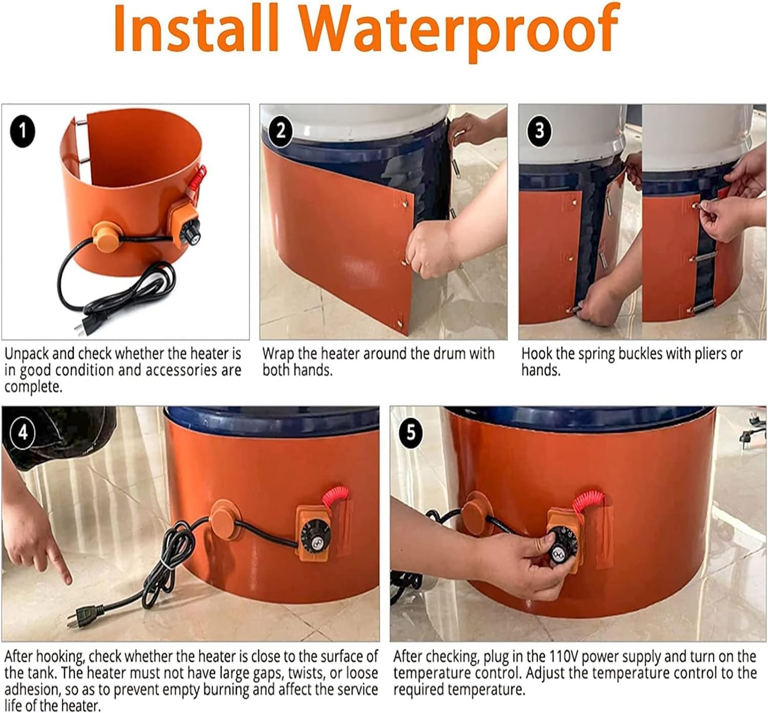 Silicone Heater Pad for Brew, Adjustable Power Output Heat Belt, 110V Multi-Purpose Heating Belt for Wine and Beer Brewing, Flexible Pipe Conditioner