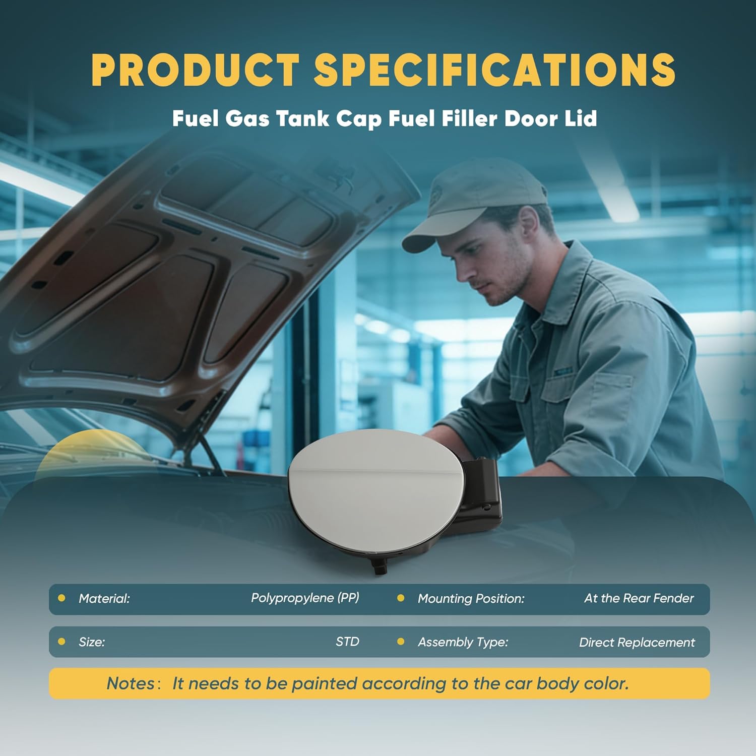 3C8809857C Fuel Gas Tank Cap Filler Door Cover 3C8809857D Compatible with VW CC 2012-2017 PASSAT CC 2009-2012 3C8809857A 3C8809857E