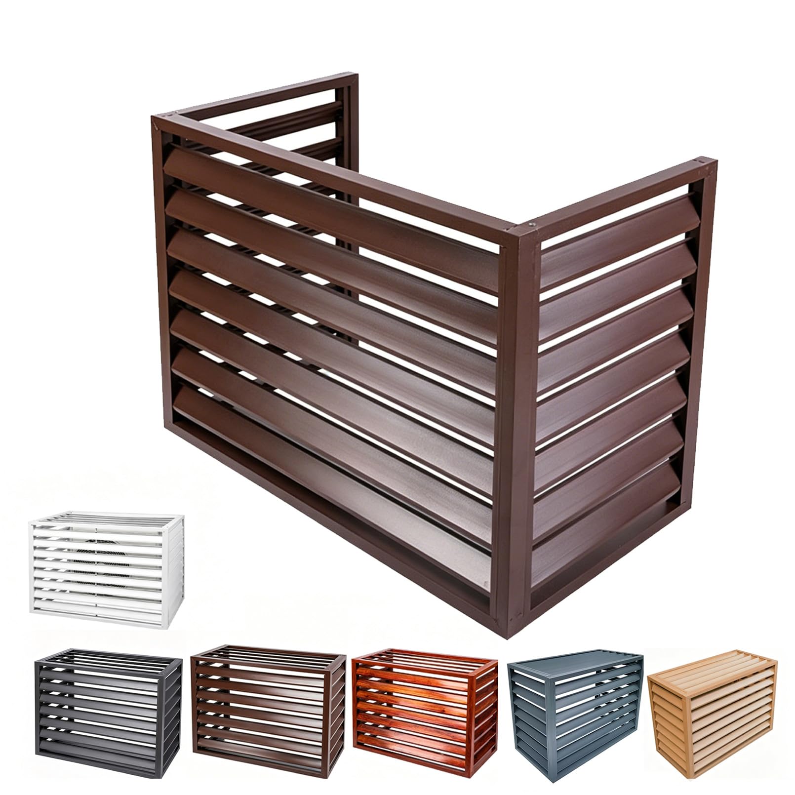Aluminum Air Conditioner Cover，Aluminum Central Air Conditioner Protection Cover for Outside Units，Outdoor Noise Reduction，Suitable for Outdoor-Brown A-100 * 70 * 50(1.5p)