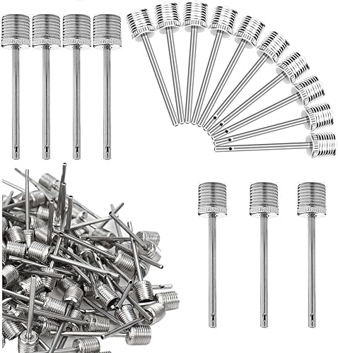 Aguja de bomba de aire, 50 agujas de inflado de baloncesto FMMTHQ de doble puerto, adaptador de aguja de bomba de inflado para fútbol, fútbol,