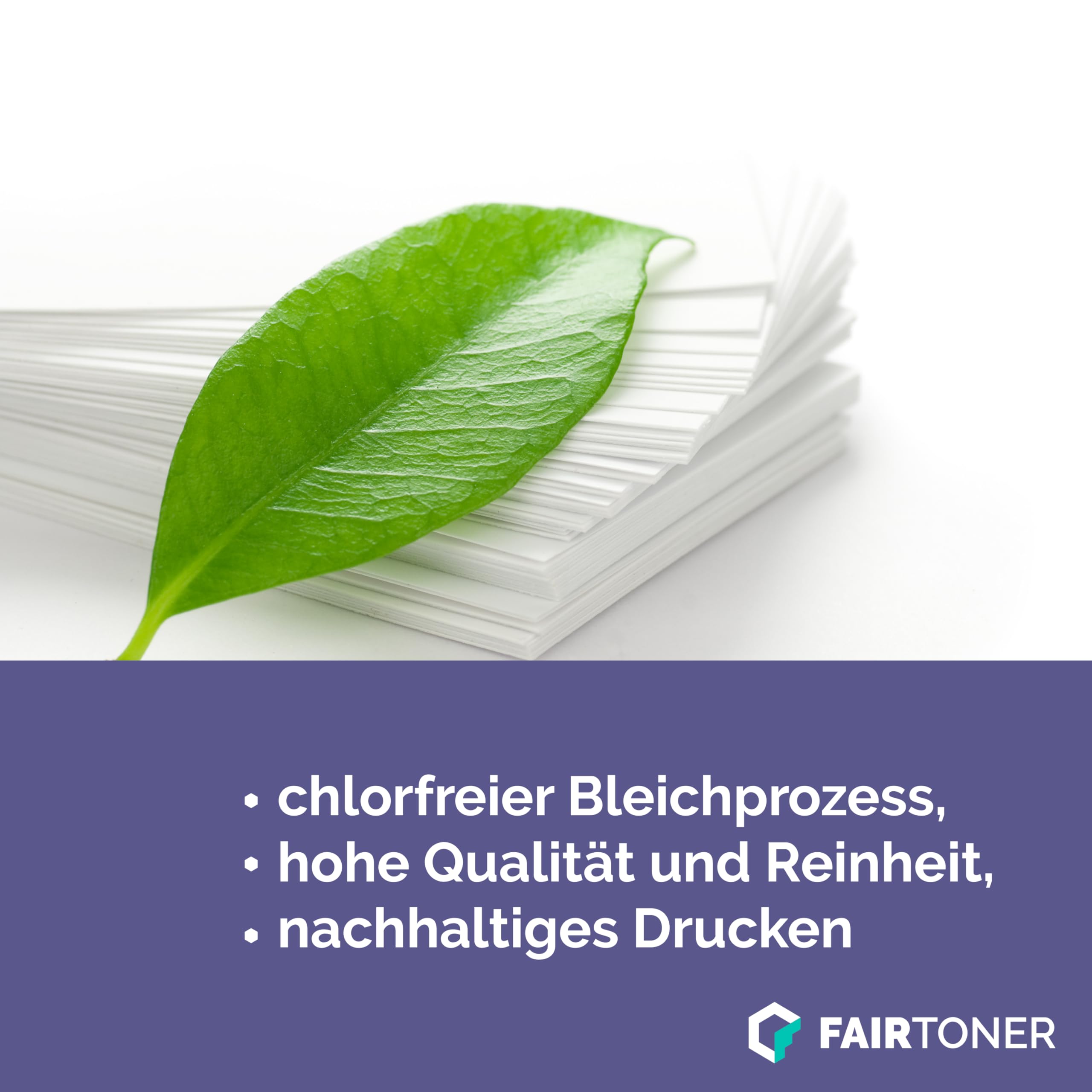 FairToner Kopierpapier DIN-A4 80g, Weiß, 25.000 Blatt (50er Pack) | 50 x 500 Blatt, Universal Druckerpapier