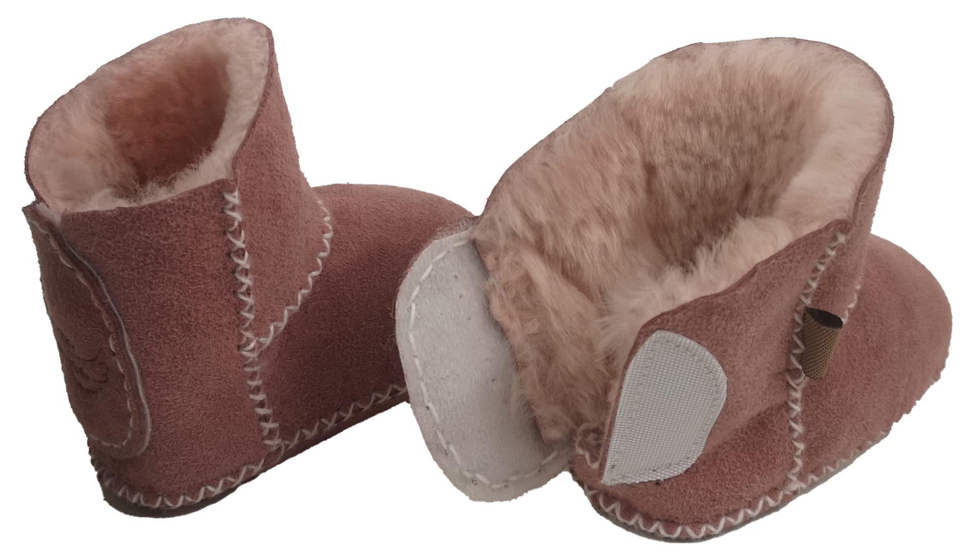 Reissner Lammfelle Engel Baby Booties Modell Paris aus Lammfell mit Klett Fersenverschluss