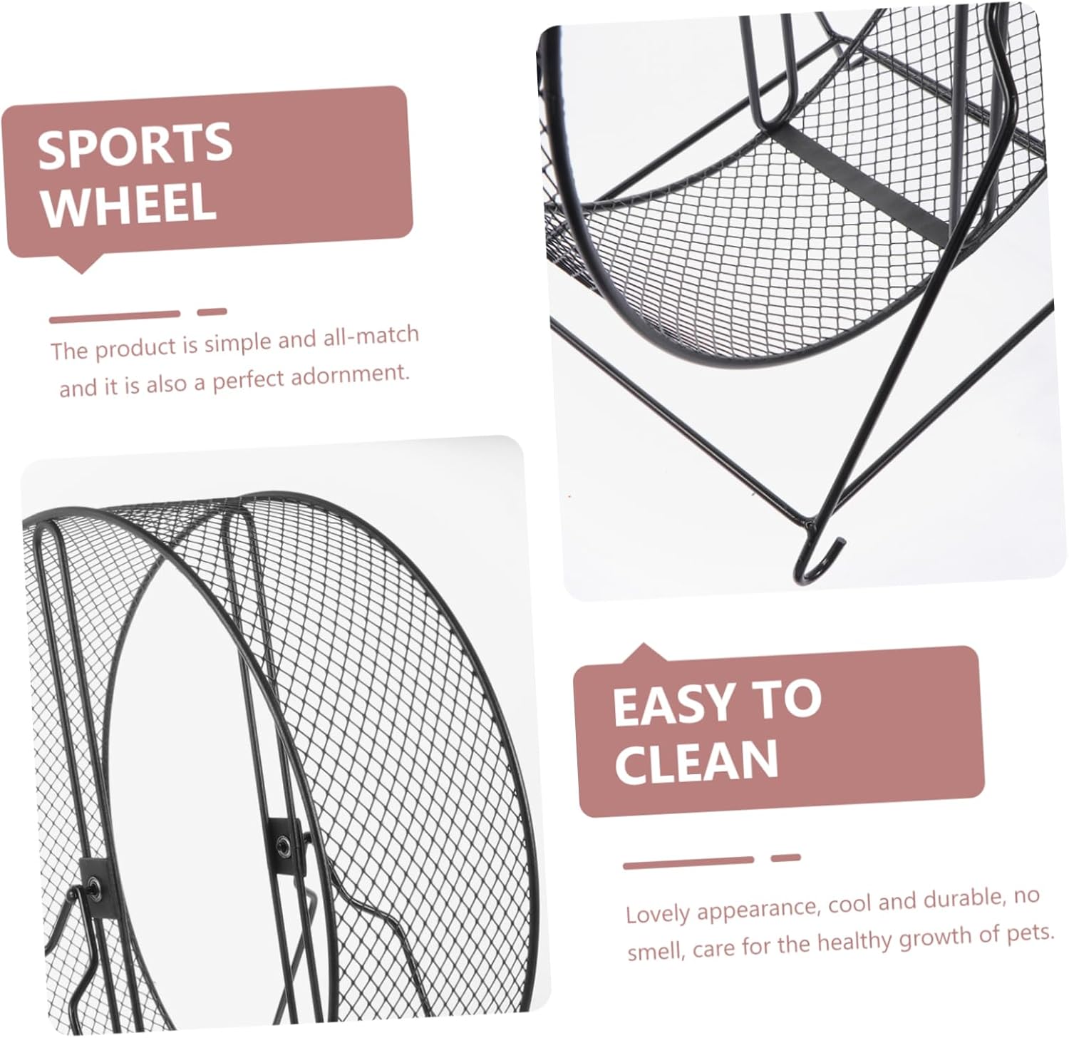 Silent Hamster Running Wheel with Rack Iron Exercise for Hedgehogs Squirrels Chinchillas and Small Pets Fun and Durable Plaything for Pet Activity