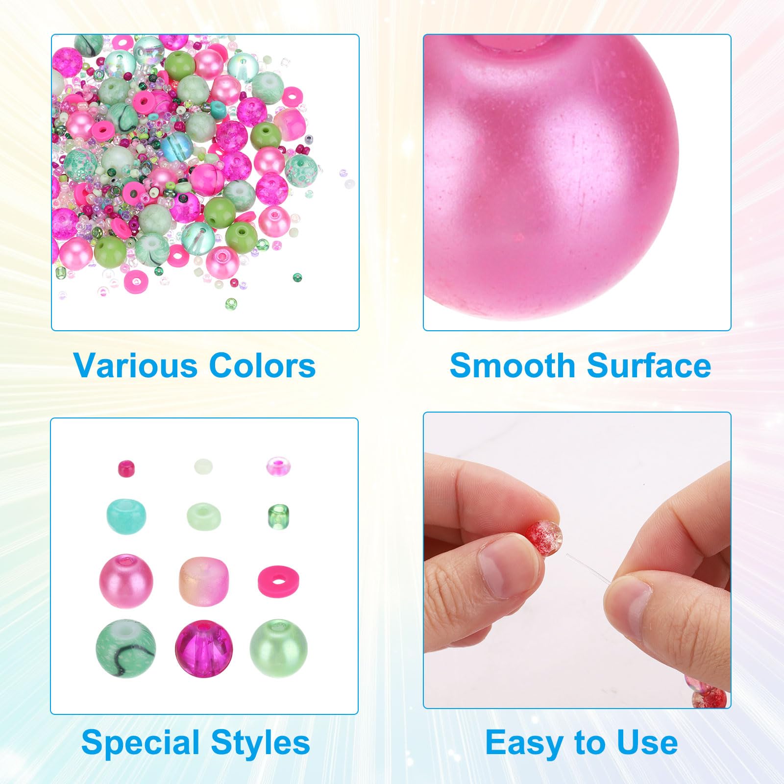 PATIKIL 2-8mm Assorted Glass Resin Beads - Image 3