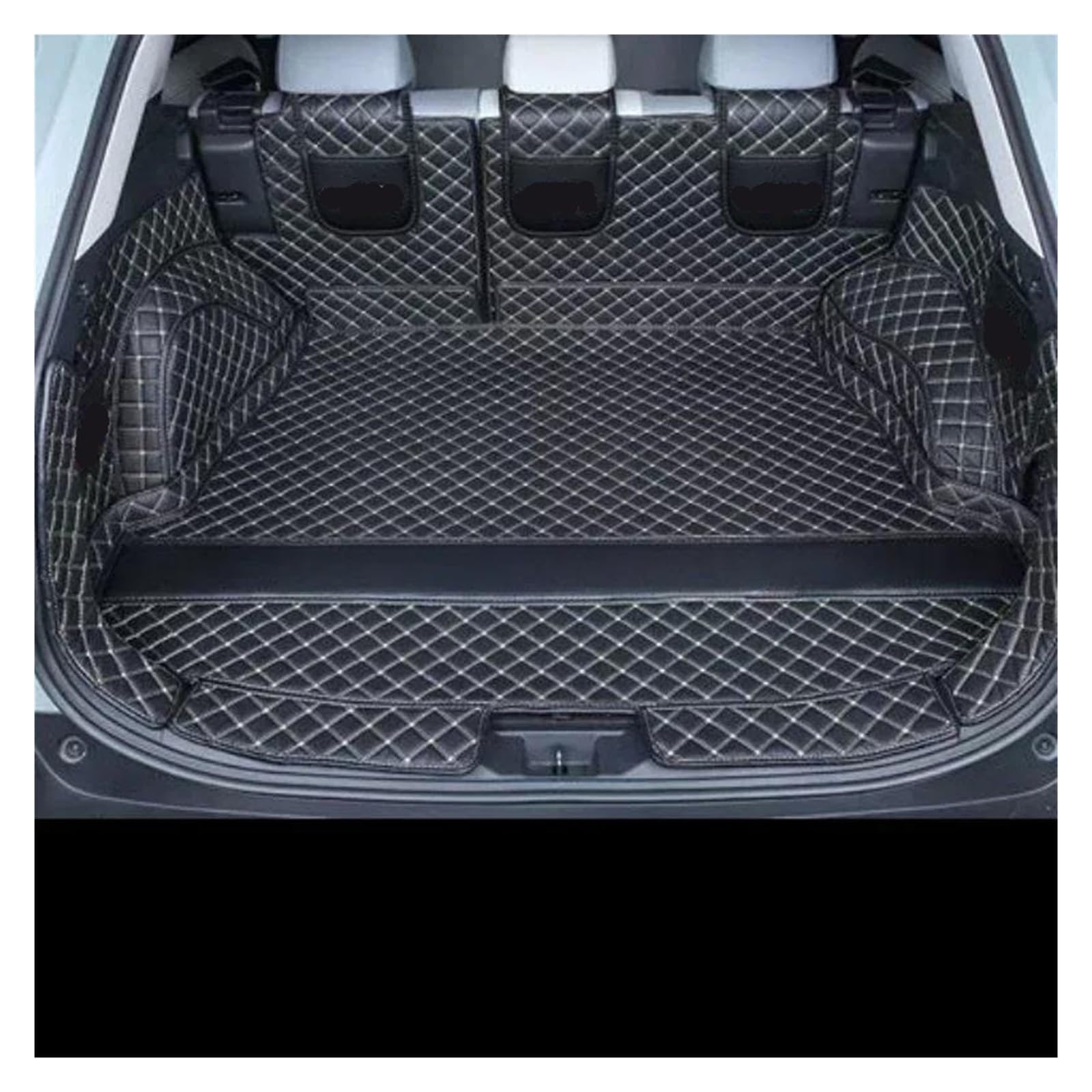 Nysqofmb Black And Beige A Trunk Mat Rear Cargo Liner Boot Tray Trunk Mat Luggage Floor Carpet Tray For Toyota For Rav4 2020~2024 Gasoline Version(Black And Beige A)
