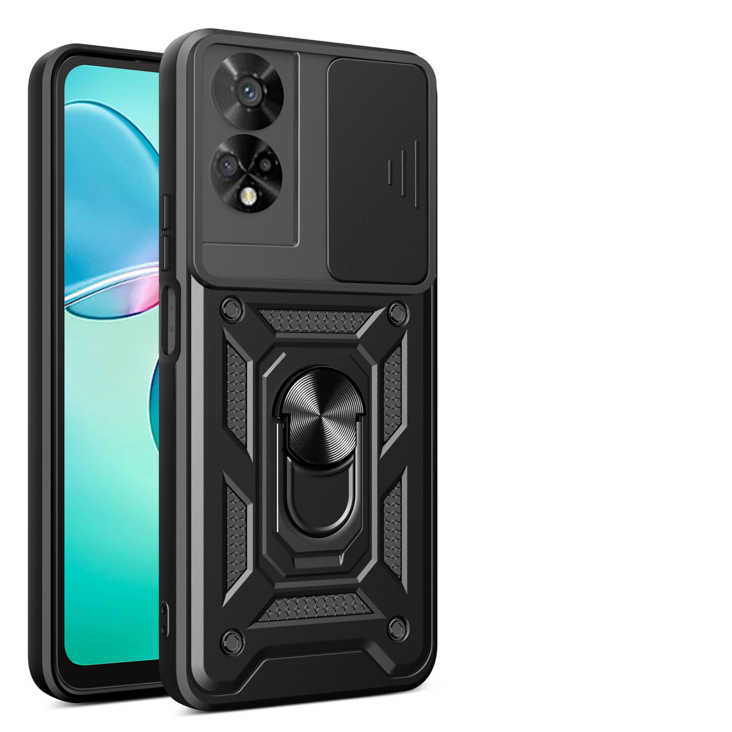 Compatible with TCL 50 SE Case Cover,with Slide Camera Lens Cover Compatible with TCL 50 SE Case Black
