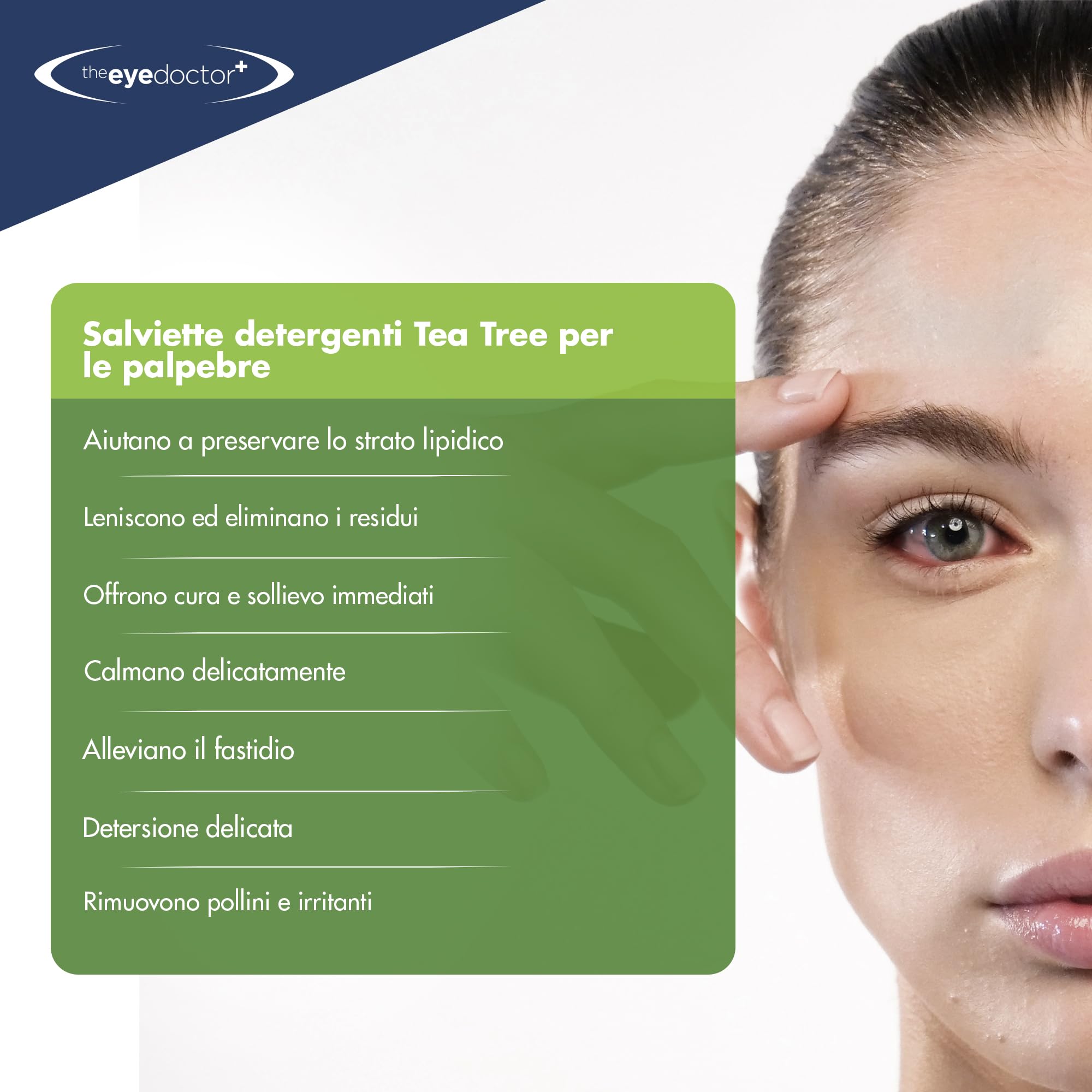 The Eye Doctor Salviette Per Palpebre All'albero Del Tè - 200 Salviette Monouso All'Albero Del Tè - Adatte Per Occhi Sensibili, Occhi Secchi, Blefarite, MGD E Demodex - Biodegradabili