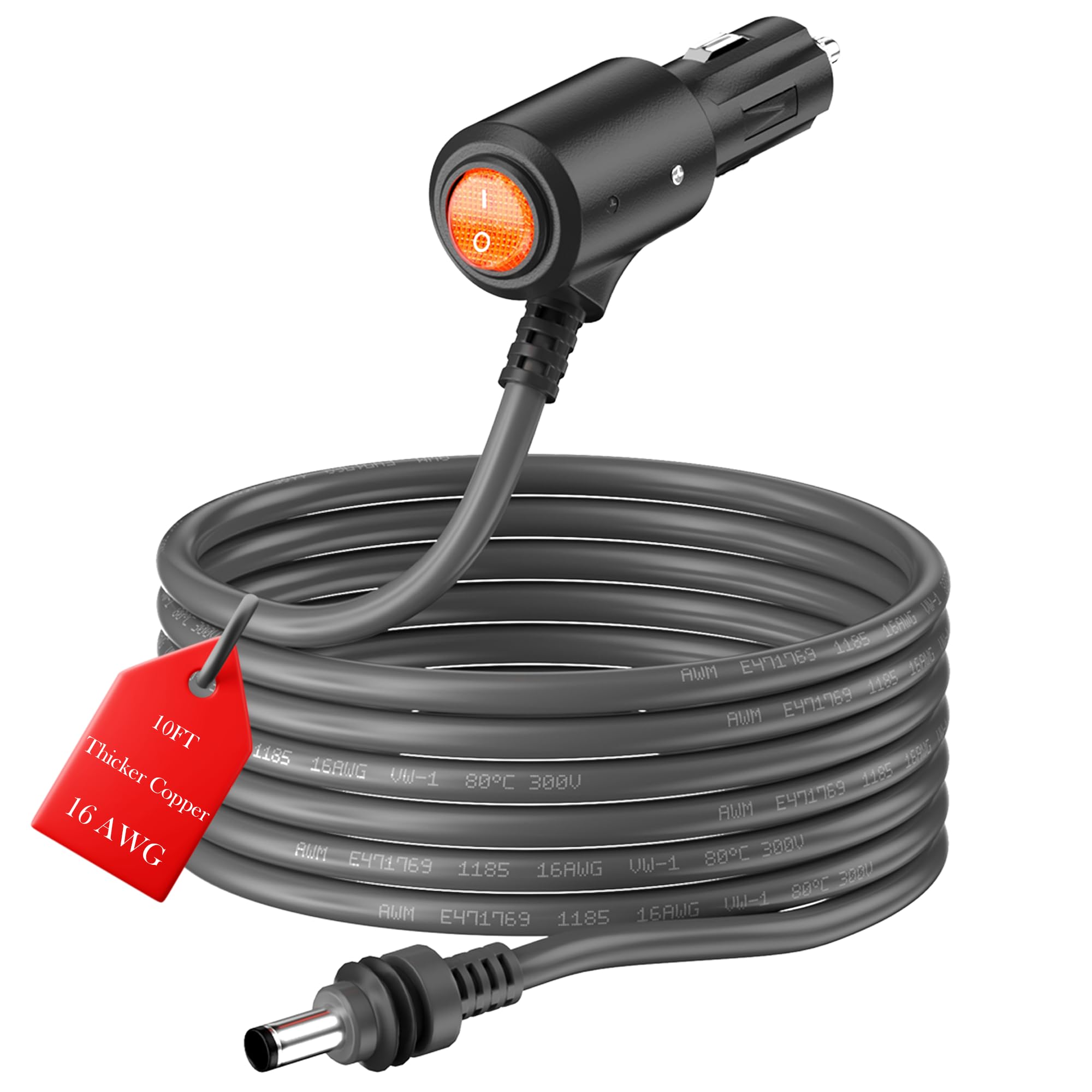 KROZNOO 10FT/3M Starlink Mini Cable, 12-48V DC Power Cable Starlink Mini Accessories, Cigarette Lighter Plug Star Link Mini Car Adapter for RVs, Cars and Ships