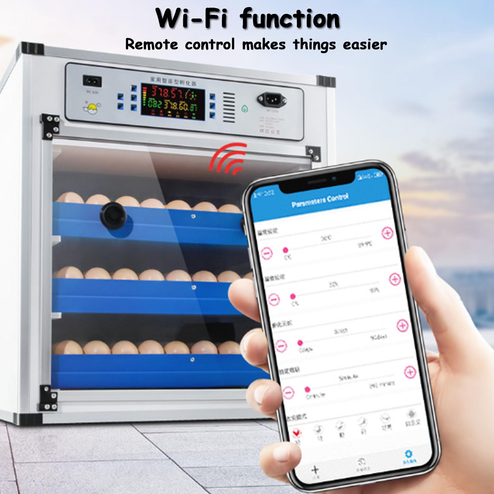 Incubadora de huevos para incubar, incubadora de huevos con volteo automático de huevos y adición automática de agua con ovoincubadora, incubadora de huevos para incubar huevos de pollo,272Eggs