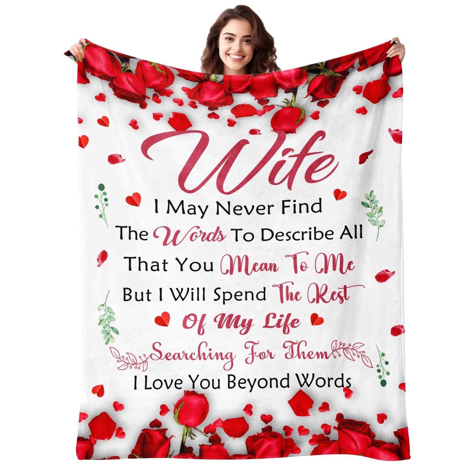Gifts for Wife from Husband - Anniversary Wedding Gifts for Women - Wife Birthday Ideas - Romantic I Love You Gift for Her - Valentines Present for Her - to My Wife's Blanket 50"x60"