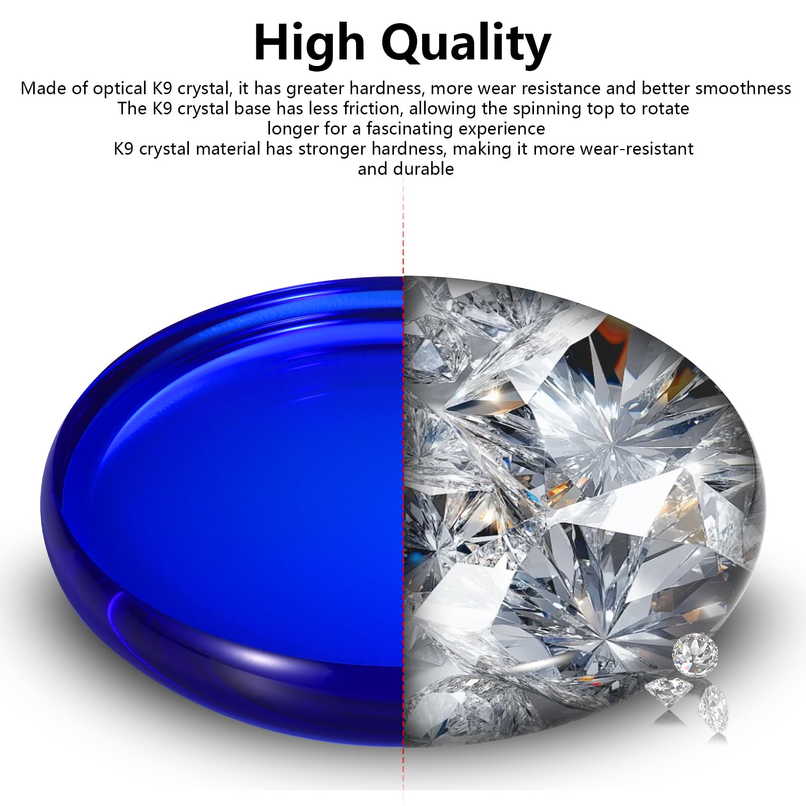 Optical Glass Spinning Top Base, Double-Concave Crystal, Diameter 120 mm (4.72"), Thickness 14 mm (0.55"), Smooth - Image 3