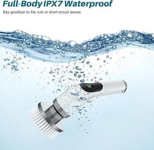 Miniatura 6 de Limpiador eléctrico giratorio para limpieza cepillo de fregar inalámbrico con mango de extensión y velocidades ajustables - Depuradores eléctricos