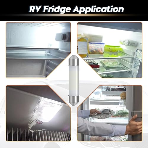 Miniatura 3 de Alopee Paquete de 6 bombillas LED 578 de 1.614 in, color blanco, sin polaridad, CC de 12 V, para refrigerador, caravana, remolque, cámper,