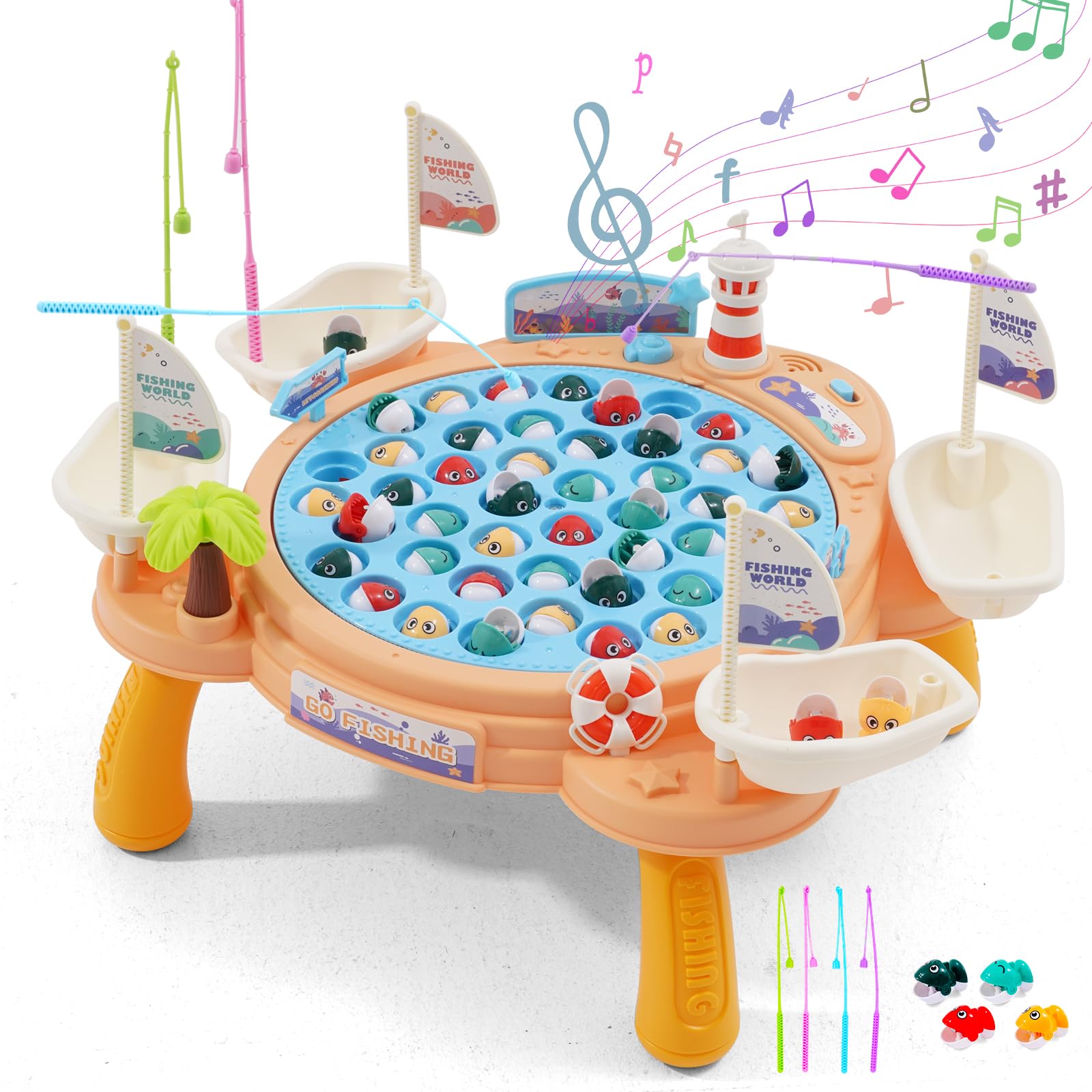 Juego de Pesca Musical, Juego Educativo para Niños de 3 a 5 Años