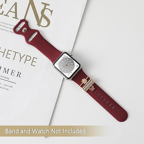 Vista 94 de ALMNVO Bling Diamond Charms for Apple Watch Bands Charms 46mm 45mm 44mm 42mm 41mm 40mm 38mm 49mm,Sparkle Metal Sliding Decorative Rings for iWatch