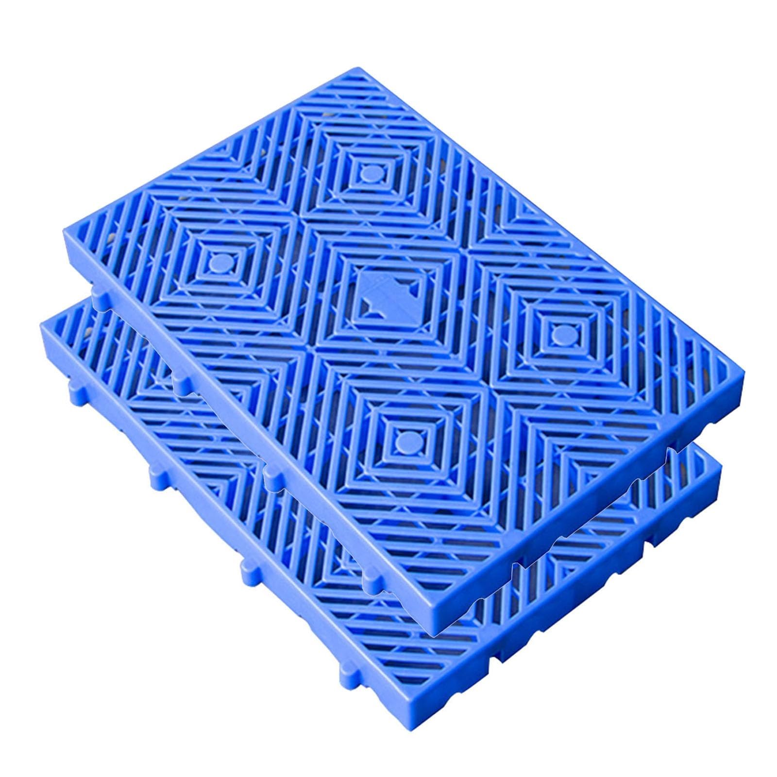 Lot De 2 Palettes en Plastique PEHD, Palettes De Sol en Sergé Bleu Résistantes À L'humidité, Emboîtables Et Légères, pour Garage Et sous-Sol,60 * 40cm