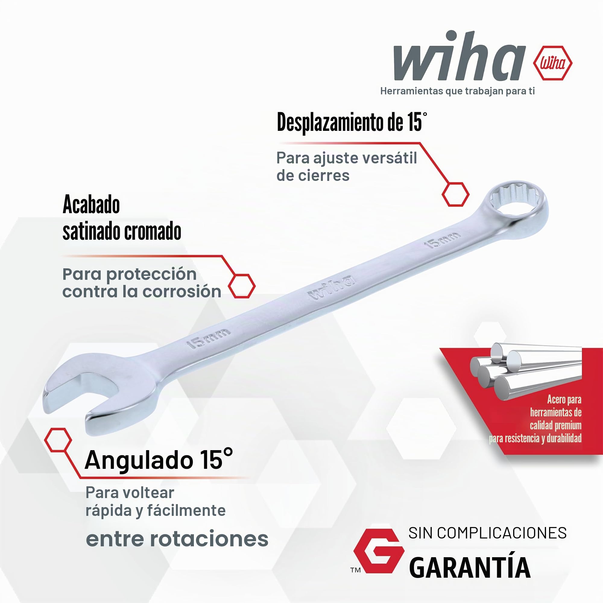 Juego de bandeja para llaves combinadas de 31 piezas, SAE y métrico