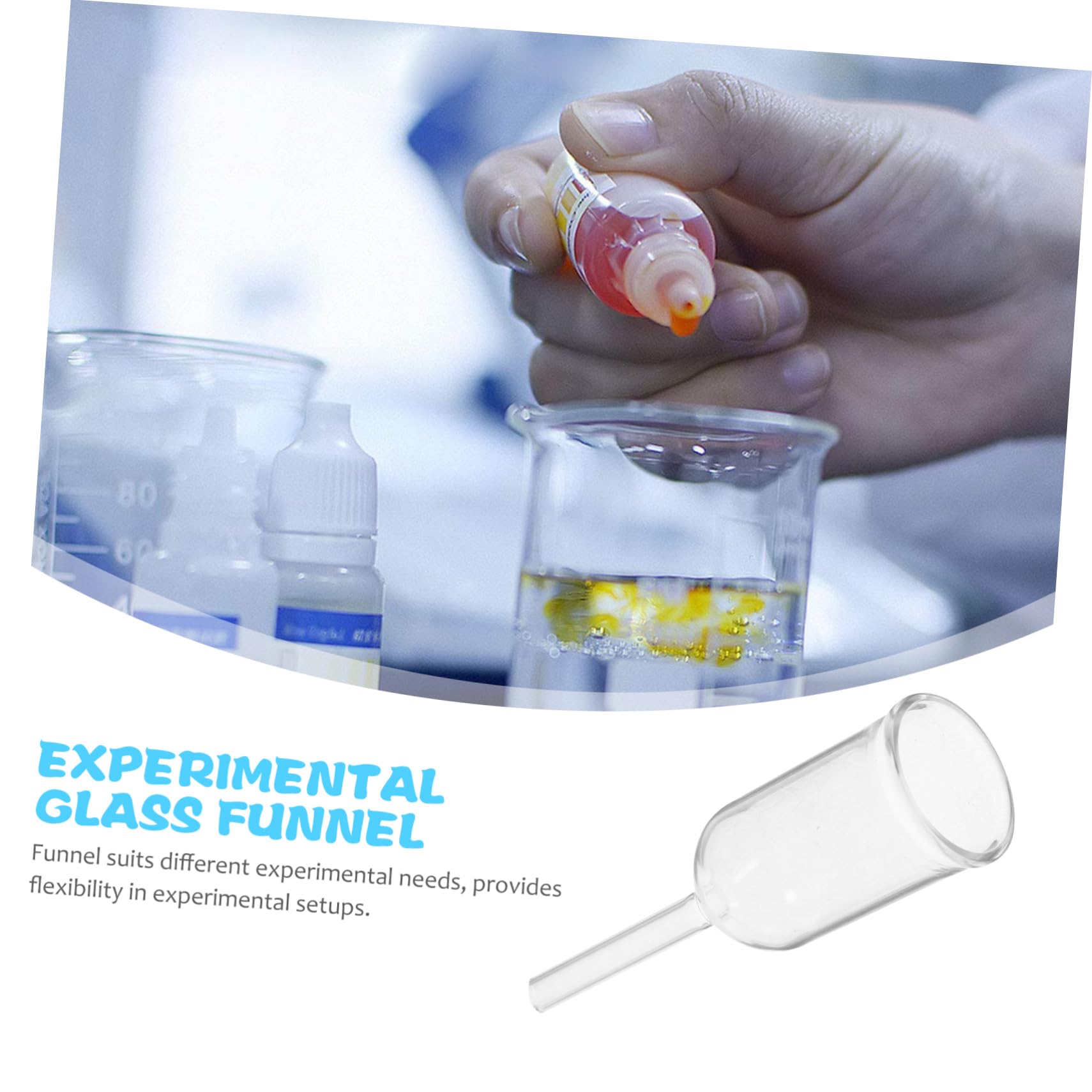 FUNOMOCYA Cylindrical Glass Funnel Scientific Filtration Funnel Lab Filtration Tool Round Bottom for Labs