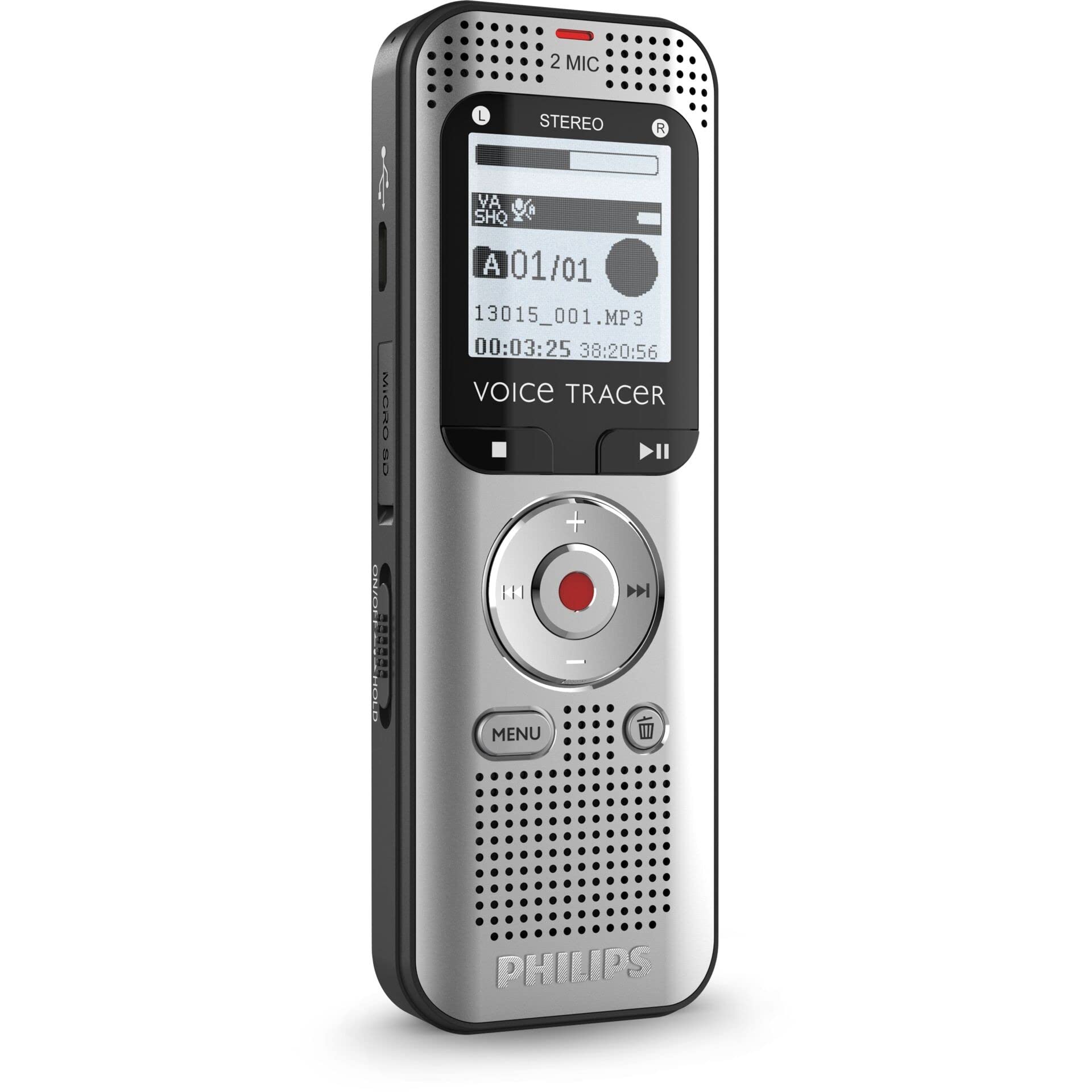 Philips DVT2015 VoiceTracer, Audio Recorder, 8GB, MP3 and PCM - Image 2