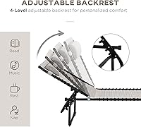 Vista 4 de Outsunny Juego de 2 tumbonas plegables, sillas de bronceado para patio, tumbona para exteriores con respaldo reclinable de 4 posiciones, asiento