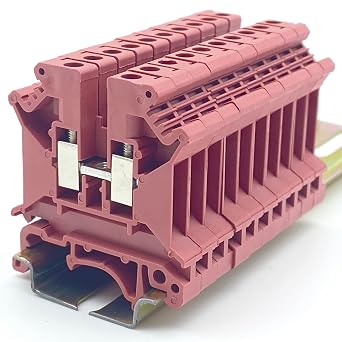 Erayco UK5N-WR DIN Rail Terminal Block, Screw Clamp, 600V 30A 30-10AWG, Pack of 100