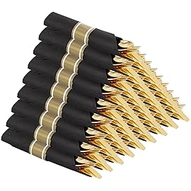 Supernal 30 Pack Pre Rolled Gold Plastic Silverware Set with Napkins, Wrapped Plastic Cutlery Set, Disposable Utensils Includes 30 Forks, 30 Knives, 30 Spoons, 30 Napkins for Party, Wedding
