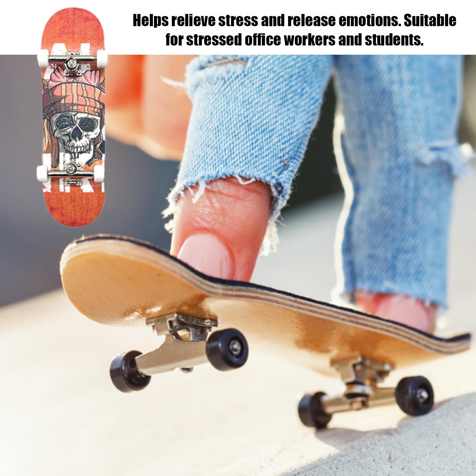 Générique Mini Skateboard con dita - Skateboard con dita Giocattoli | Ruota con cuscinetto per guida in legno | Mini giocattoli da skateboard in legno, regali per feste, regali di compleanno creativi