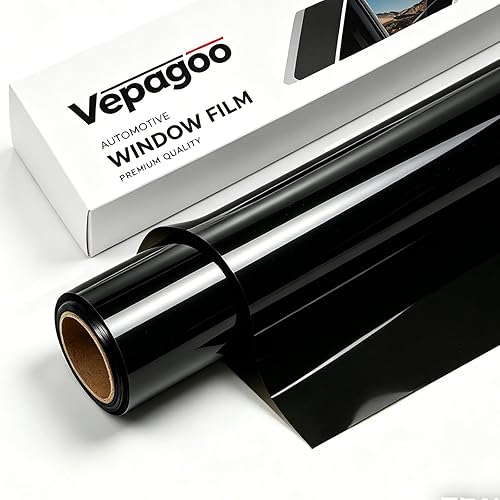Vepagoo Ceramic Car Window Tint Film 15% VLT, 20" x20FT – One-Way Daytime Privacy, No Signal Interference, 99% UV Protection & Scratch-Resistant, DIY for Side & Rear Windows