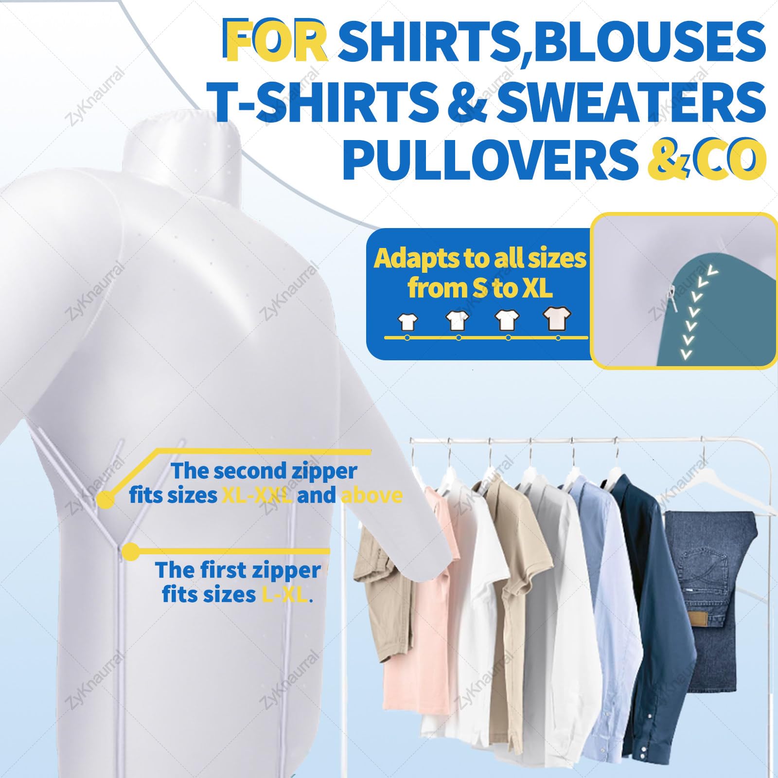 Automatischer Hemdenbügler PRO |Ersetzt Bügeleisen, Bügelbrett, Dampfglätter und Steamer | Bügelgerät mit Bügelpuppe für Hemden, Blusen & Shirts | Innovativ & effizient A