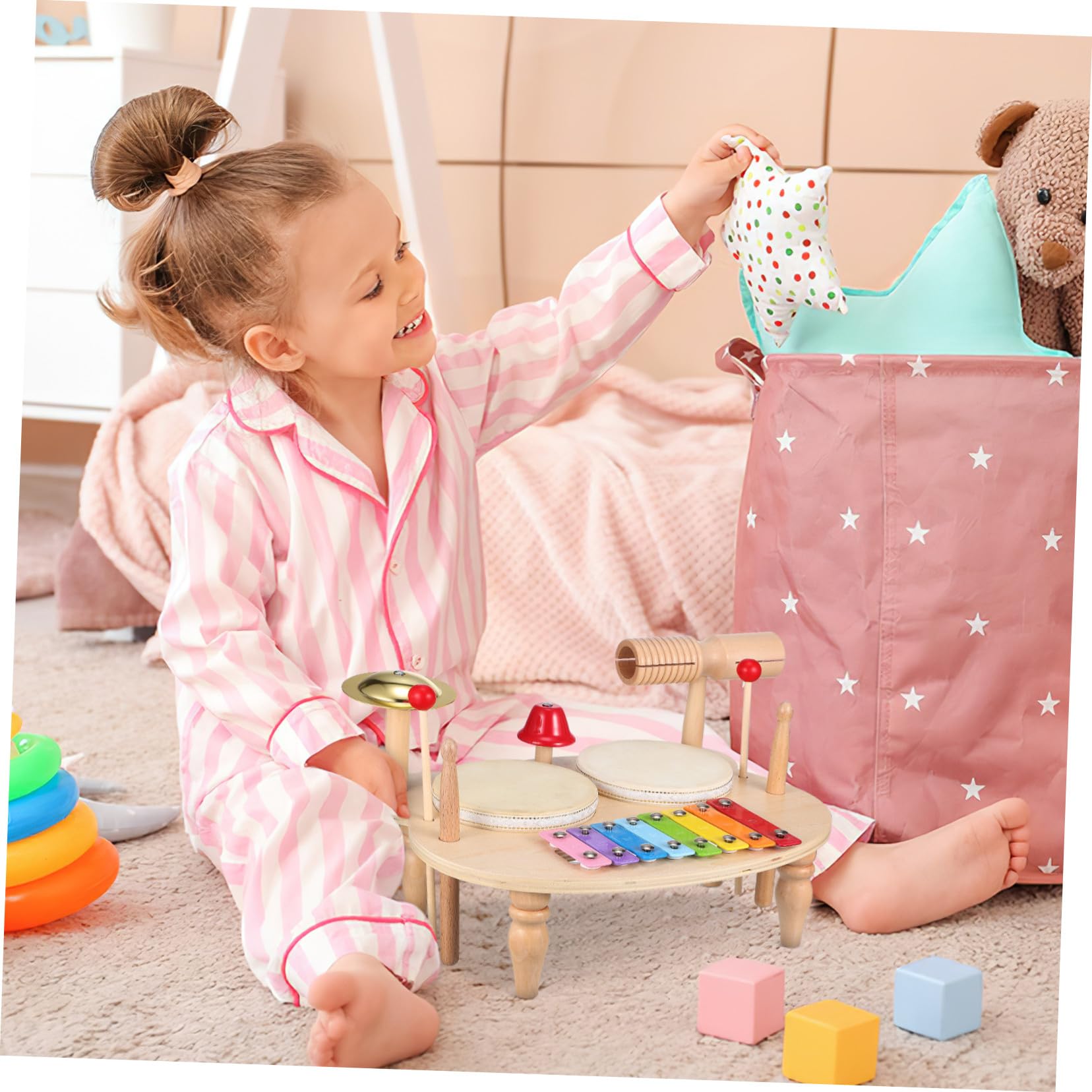 Instrumentos de Percusión de Madera para Niños, Kit Musical | Colorido y Adorable, para Obsequio Musical, Efectos Ricos, Educativo y Divertido