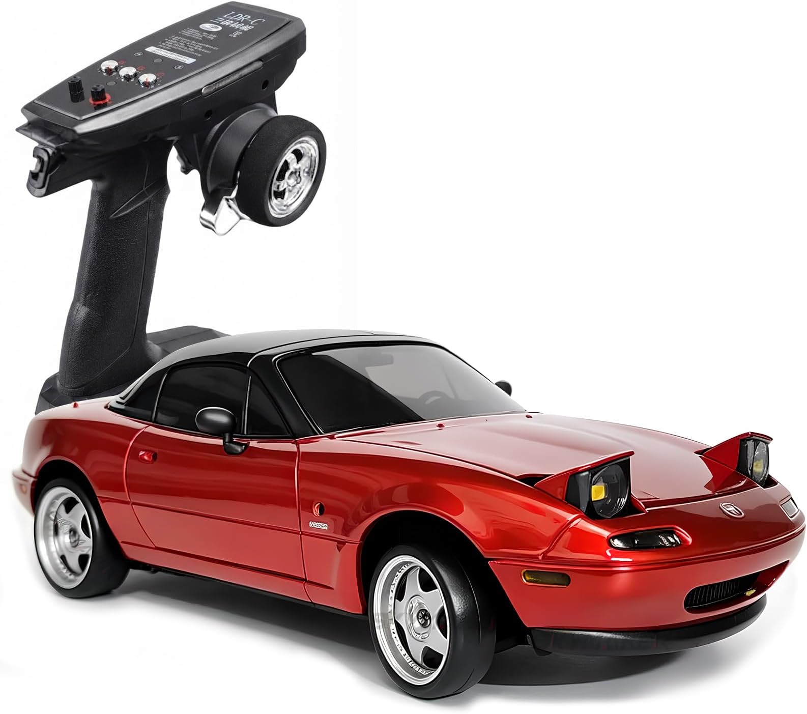 ARRIS 1/18 Scale RC Drift Car, LD1804 Mini MX-5 RC Model Car 2.4GHz RWD Miata RC Vehicles with Gyro for LED Lights for Adults Hobby Toys (Pink)
