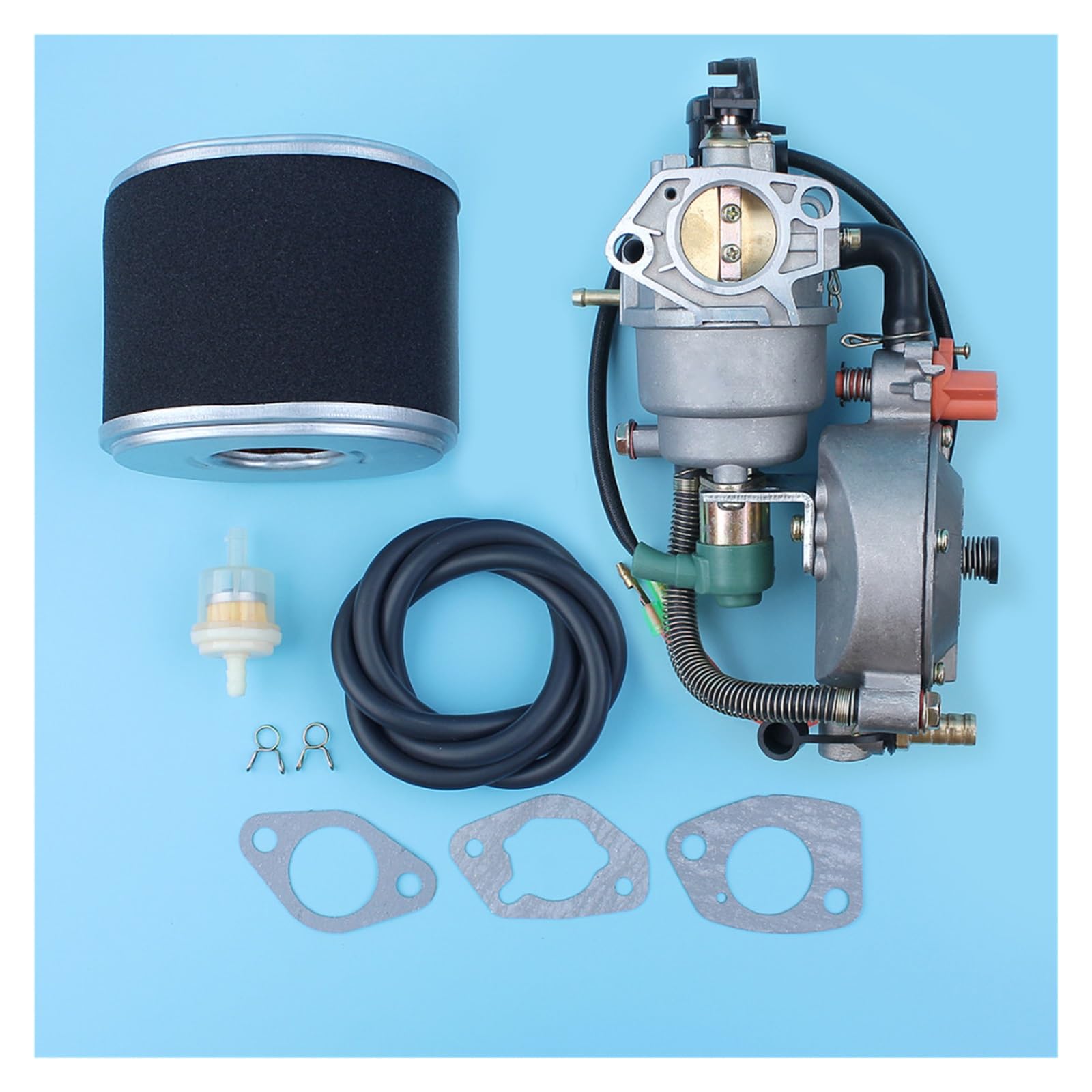 Kit de conversión carburador combustible dual estrangulador automático for GX390 13HP 188F 4.5KW-8KW generador LPG/CNG/filtro aire gasolina