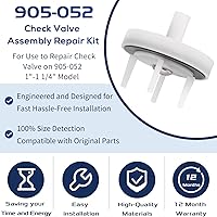 Vista 3 de 905-052 765 Kit de reparación de conjunto de válvula de retención, apto para Febco Modelo 1"-1-1/4" en interruptor de vacío a presión (blanco)