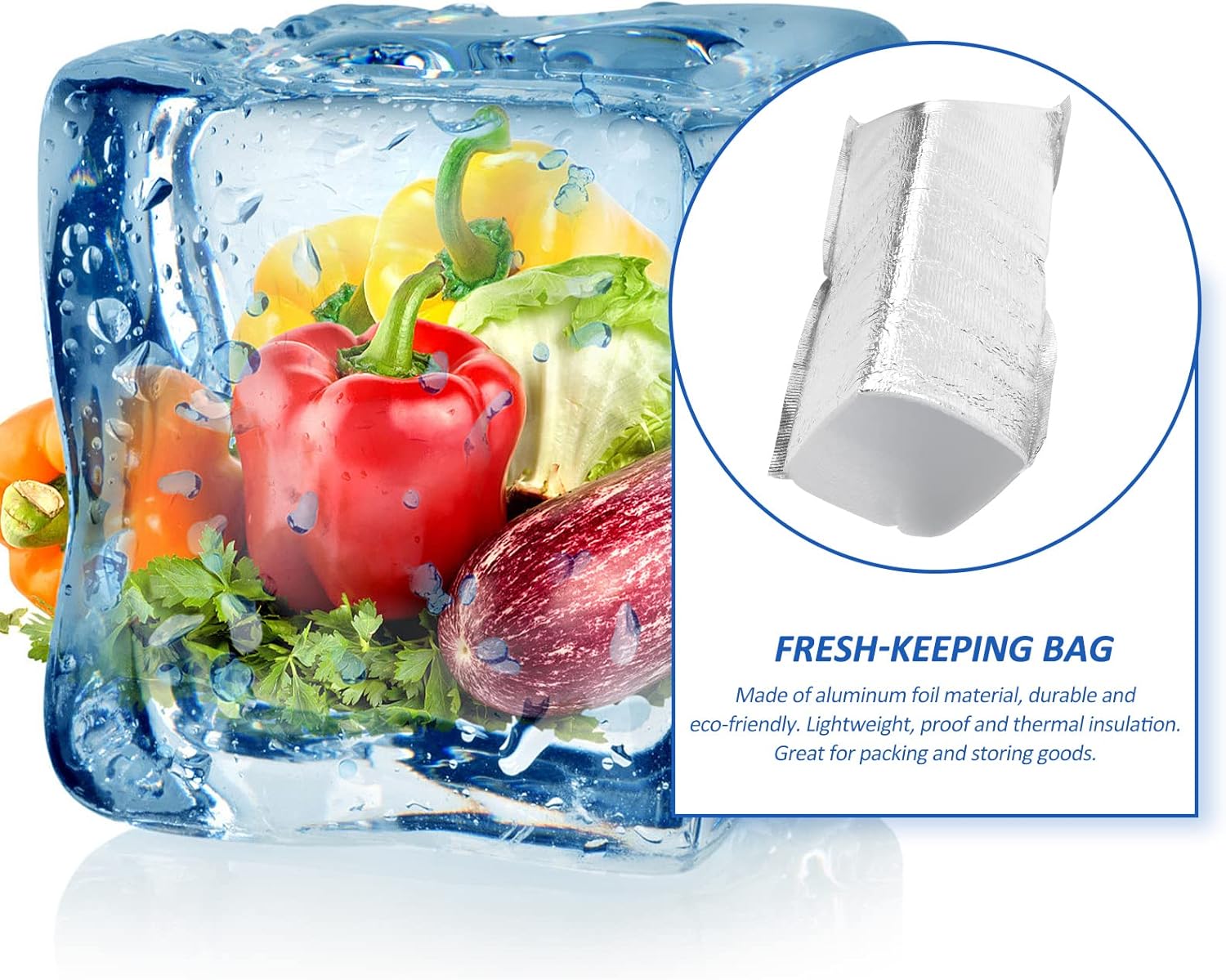 20Pack Foil Insulated Box Liners Insulated Shipping Boxes Containers Thermal Box Liners for Frozen and Hot Food, Insulation Bags Leakproof Cold Shipping Boxes for Frozen Fish, Meat 7.8x11.8 inches