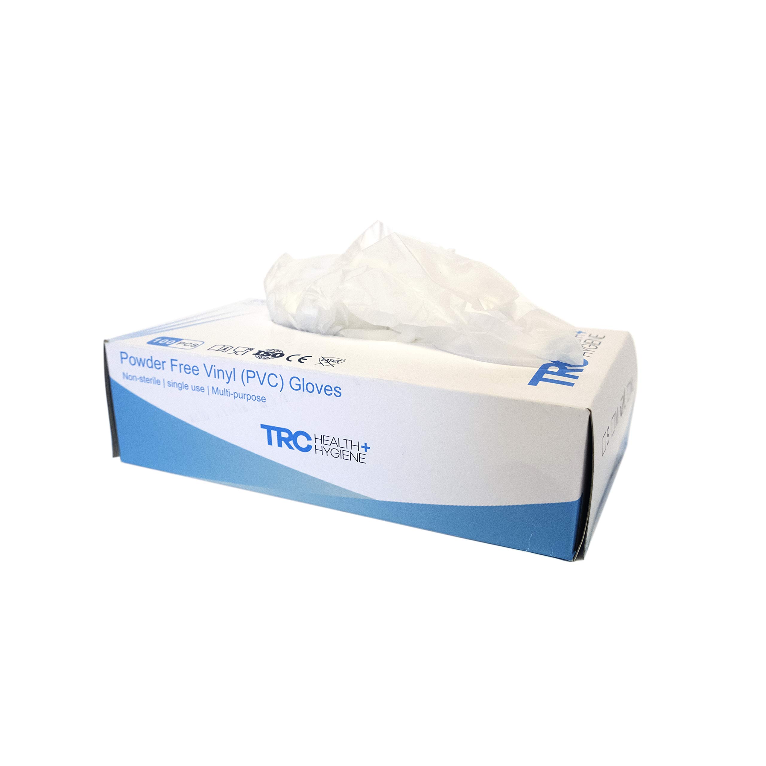 100 (1 Box) x Vinyl (Latex & Powder Free) Gloves Disposable Clear Food Medical etc. (Medium)