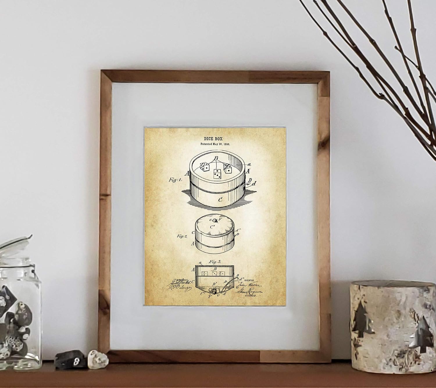 Poker Room Decor Gift Set of 6 Unframed Patent Prints