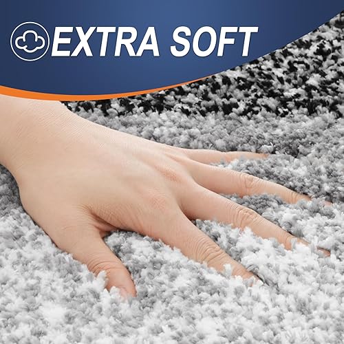 Miniatura 3 de OLANLY Juego de 2 alfombras de baño de lujo, juego de alfombras de baño de microfibra suave y absorbente, alfombras de baño antideslizantes a rayas,