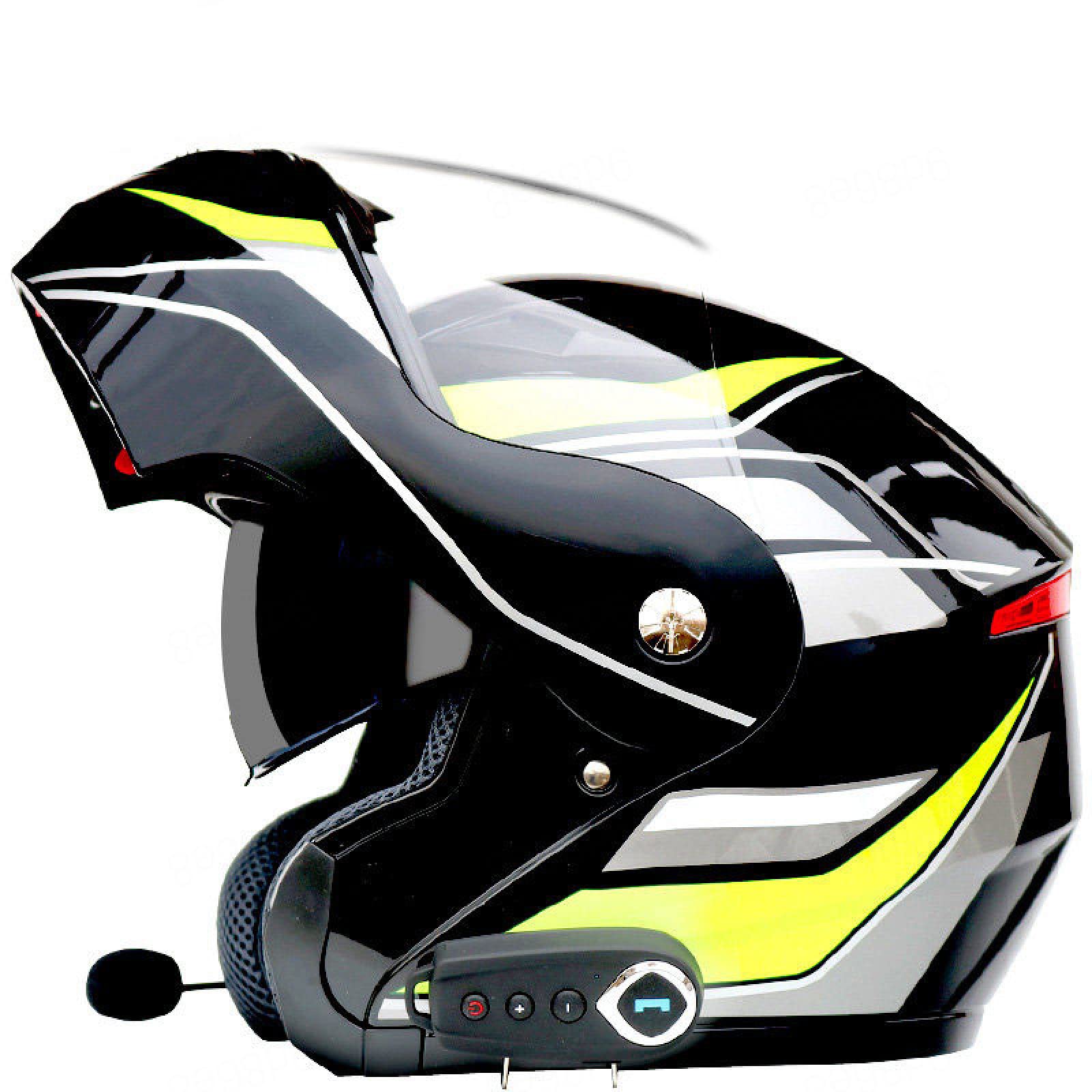 Kaski motocyklowe męskie z bluetooth Flip-Up Kaski motocyklowe Kaski zderzeniowe dla motocykli Kaski motocyklowe modułowe flip,black-L（59-60cm）