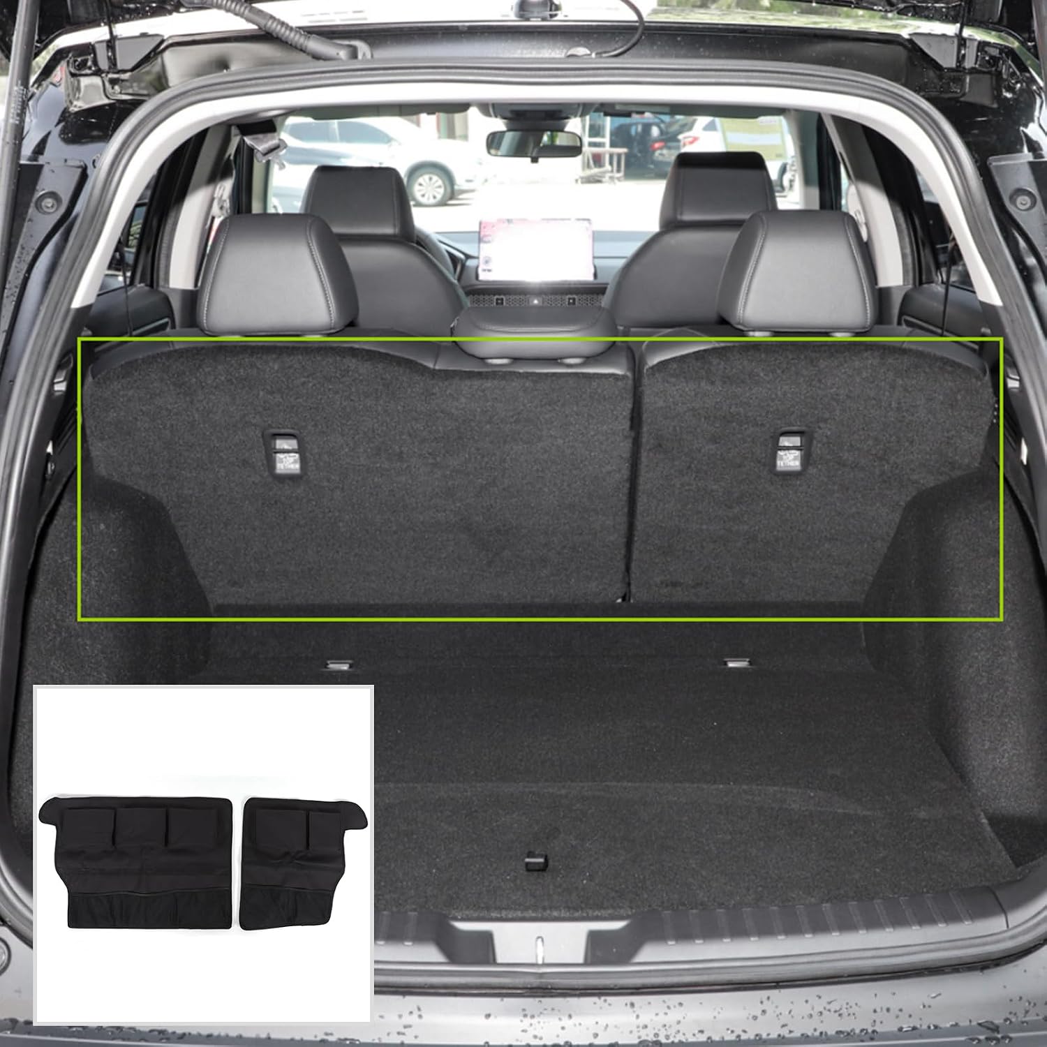 PIUGILH Car Back Seat Trunk Organizer Compatible with Honda CR-V CRV 2023 2024 2025, Car Trunk Storage Cargo Bag with 10 Large Pockets, Black, 2Pcs