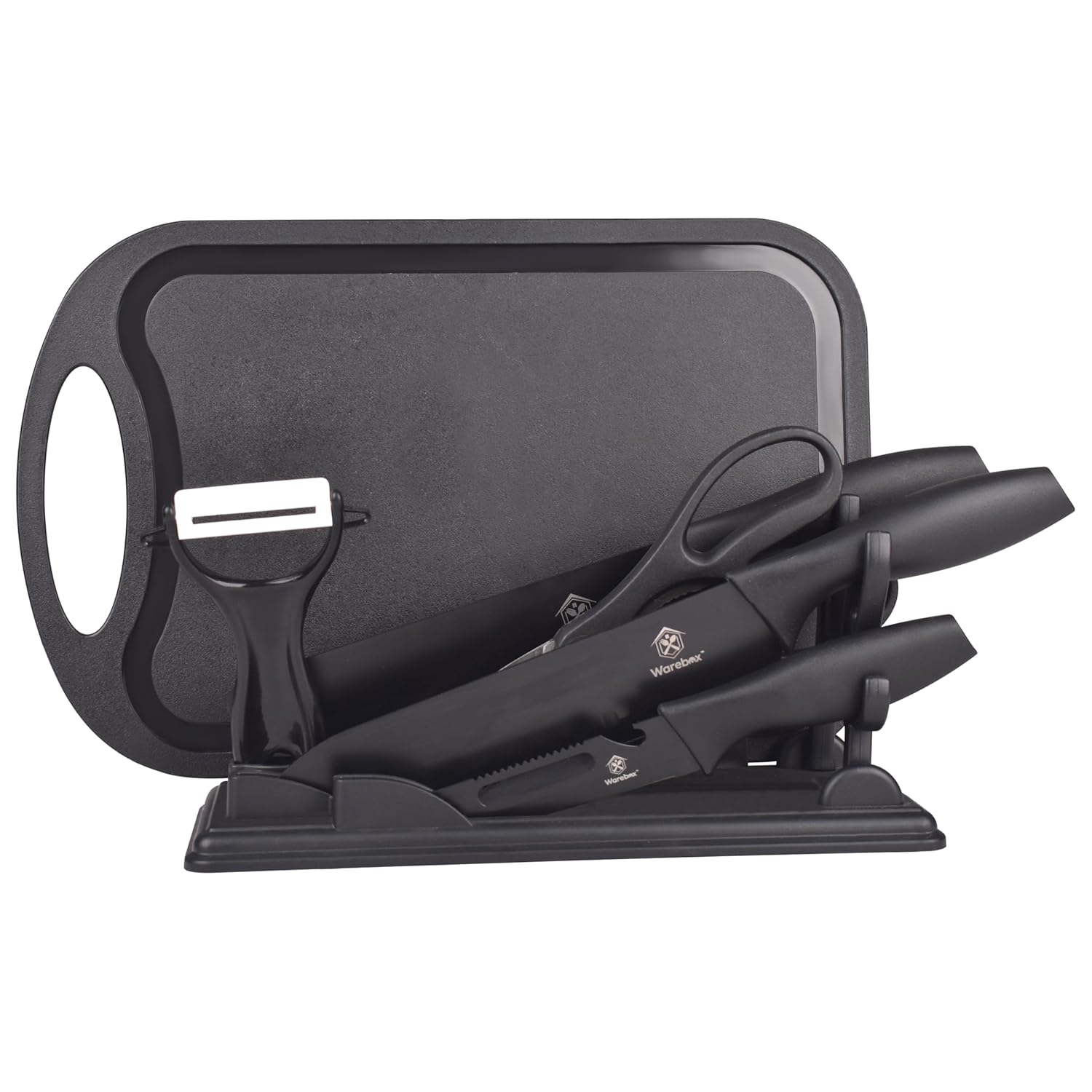 Warebox® premium kitchen knife set with chopping boards for kitchen – 7 pieces, stainless steel knife with nonstick coating, anti -rast, dishwasher safe, knife sets for your cook needs Warebox® premium kitchen knife set with chopping boards for kitchen – 7 pieces, stainless steel knife with nonstick coating, anti -rast, dishwasher safe, knife sets for your cook needs
