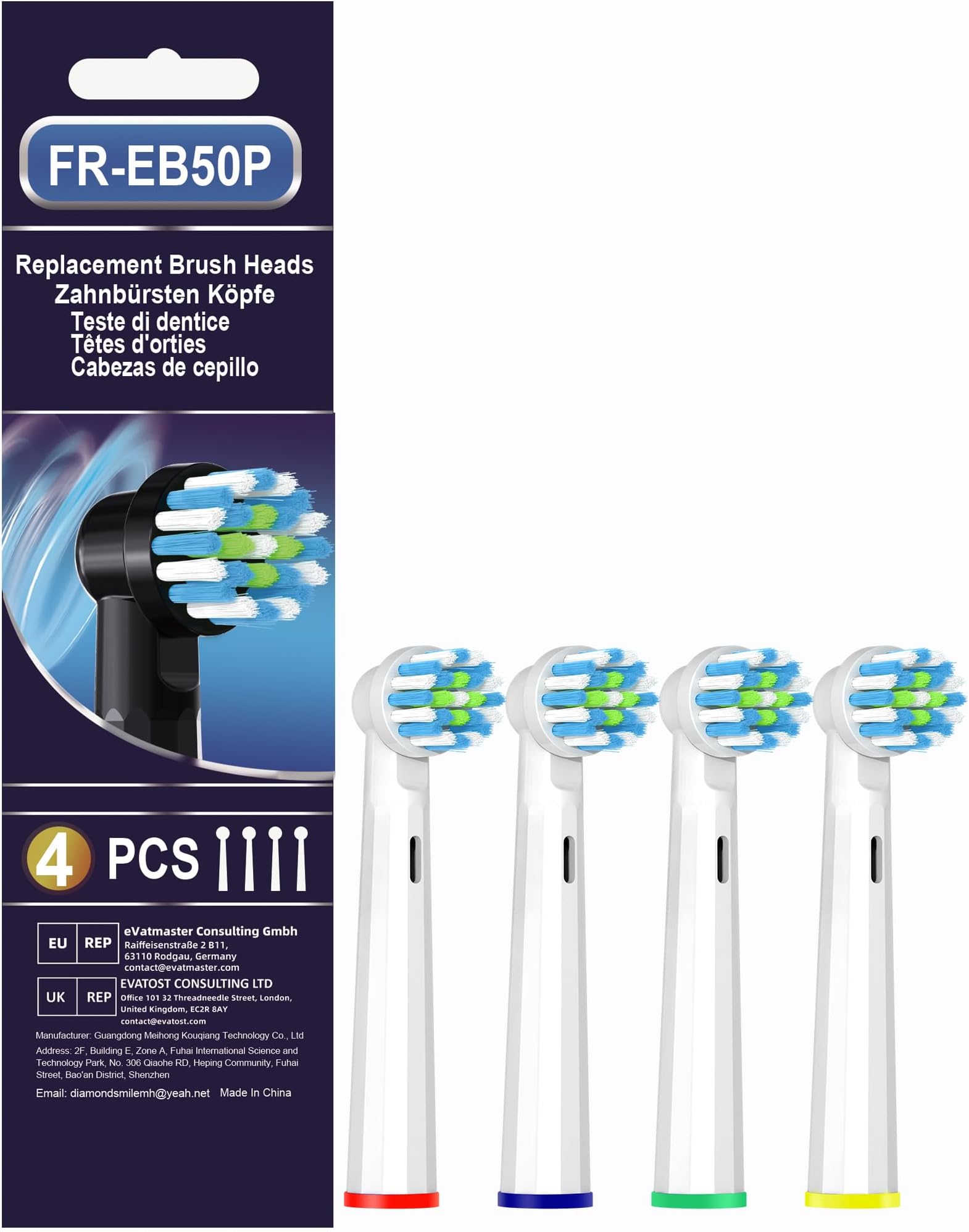 Replacement Toothbrush Heads Compatible with Braun Oral B Pro 1000/7000/9600/5000/3000, Brush Heads Refills for Genius X and Smart 1500 Electric Toothbrush (White)