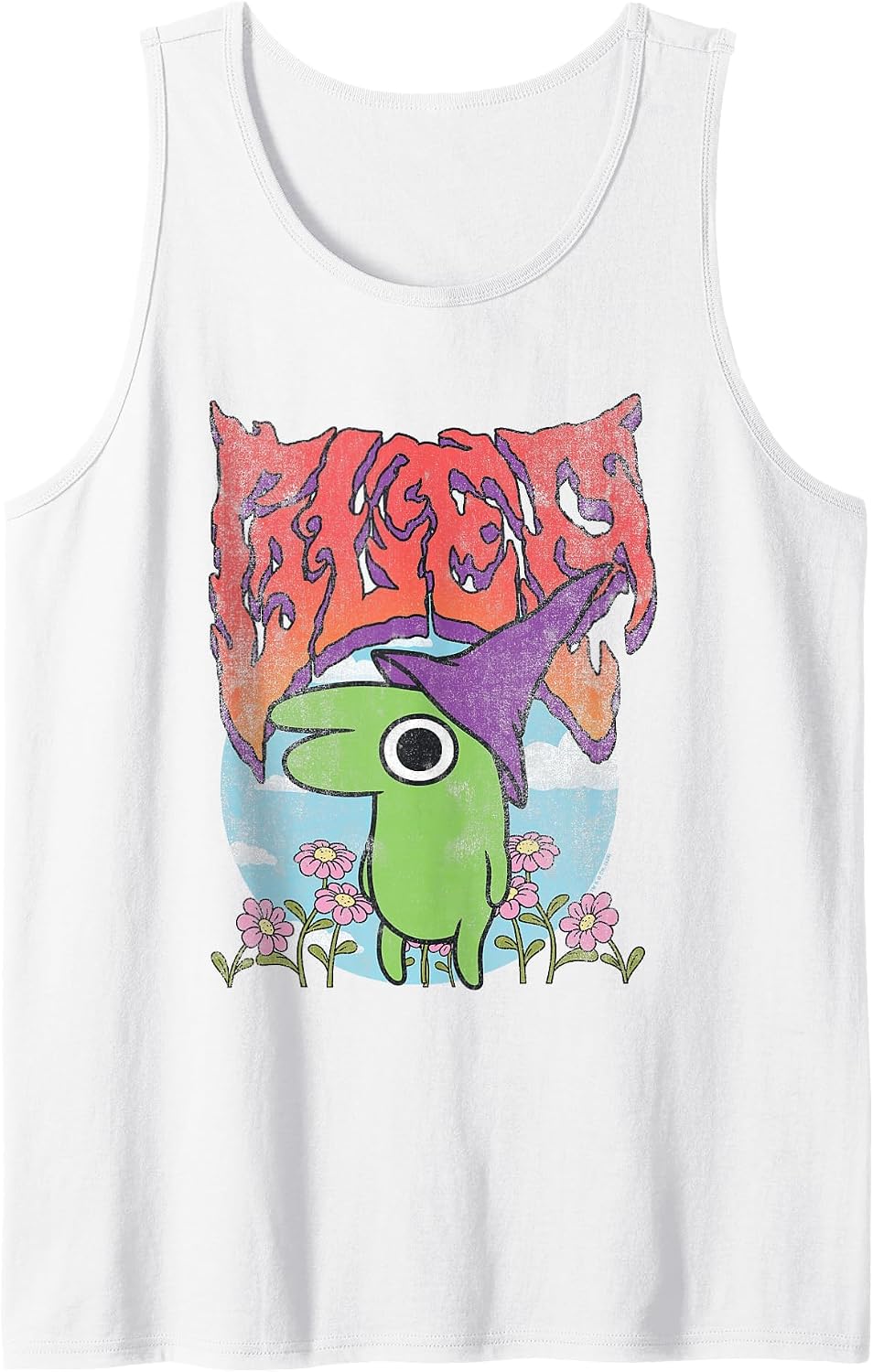Smiling Friends Glep Vintage Heavy Metal Flowers Cartoon Tank Top