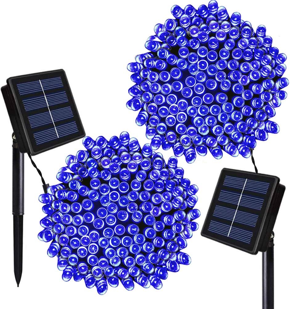 Solar Christmas Lights ,72ft 8 Modes 200 LED Solar String Lights Outdoor Waterproof Fairy Solar Lights for Garden Patio Home Christmas Decorations ,Blue