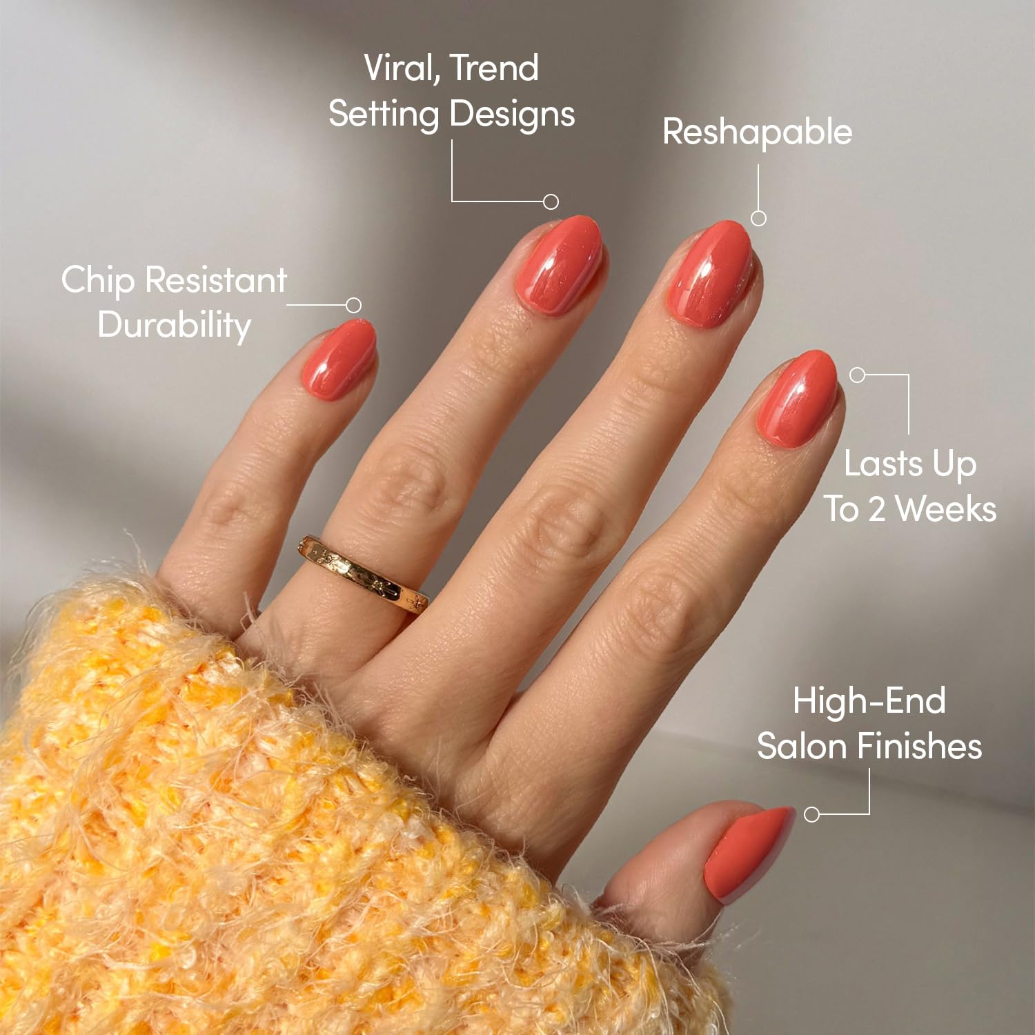 Amazon.com: Glamnetic Press On Nails - Lush Coral | Short Oval