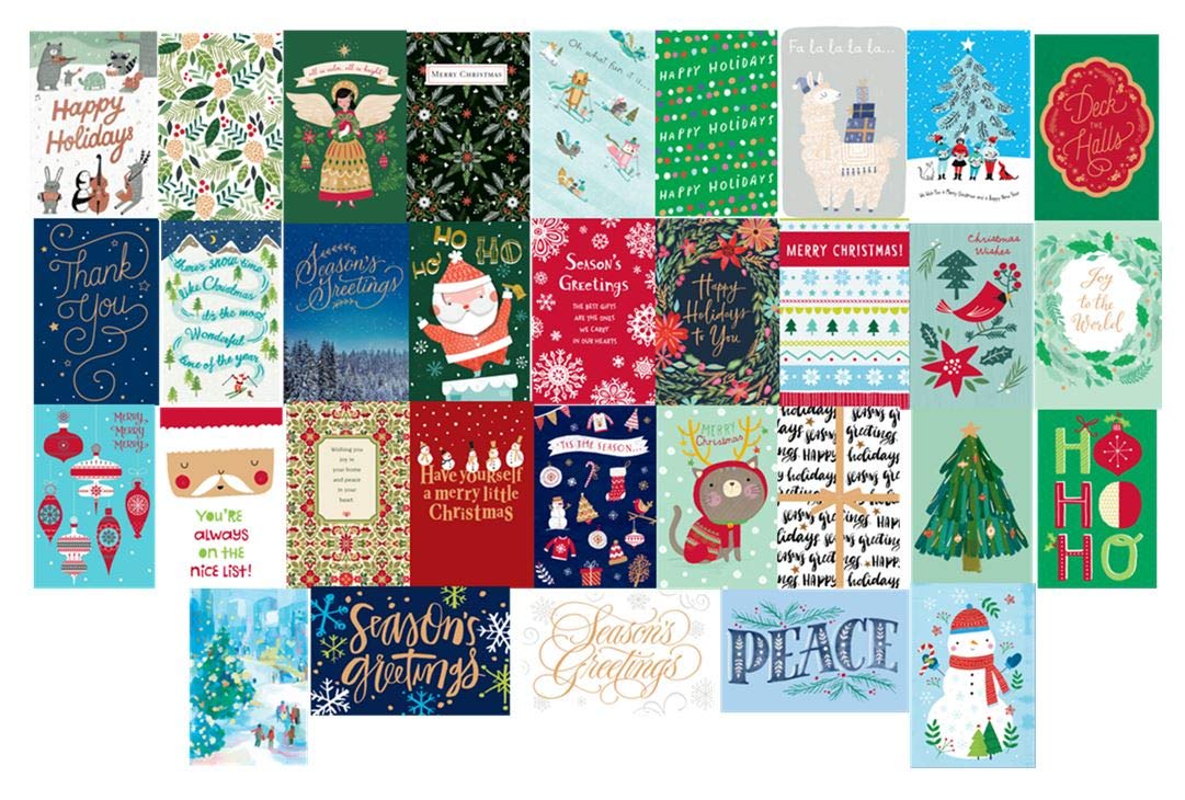 Amazon.com: American Greetings Deluxe Christmas Card Bundle, Bulk Variety  (40-Count) : Everything Else