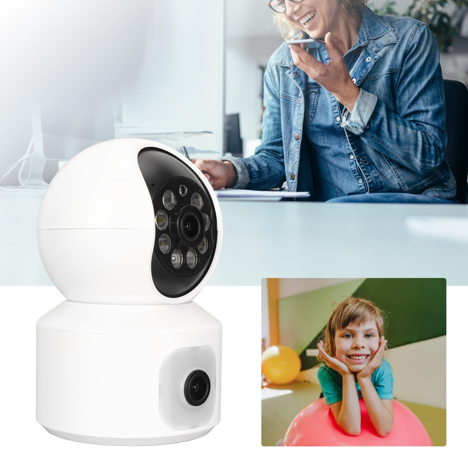 banapoy Telecamera Sicurezza per Interni con Rilevamento Movimento (Spina europea)