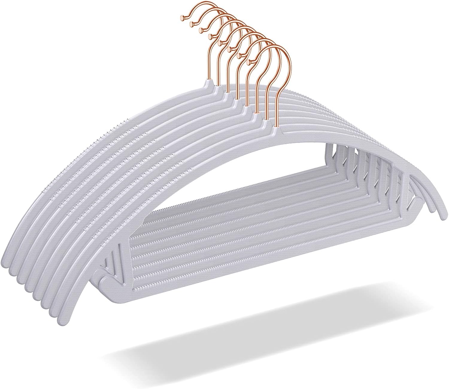 OIKA Hangers 50 Pack No Shoulder Bump - Space Saving Huggable Closet Hangers with 360° Rotating Hooks, Heavy Duty Non-Slip for Shirts, Pants, Coats (Black)